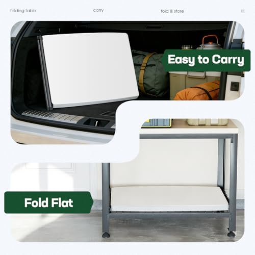 30" Folding Table | White | Portable Plastic Table, alternate view 7