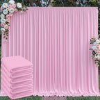 30 ft x 10 ft Wrinkle Free Baby Pink Backdrop Curtain for Parties, 6 Panels 5ftx10ft Thick Polyester Photo