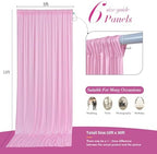 30 ft x 10 ft Wrinkle Free Baby Pink Backdrop Curtain for Parties, 6 Panels 5ftx10ft Thick Polyester Photo, alternate view 5