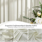 30 ft x 10 ft Wrinkle Free Beige Backdrop Curtain for Parties, 6 Panels 10ft Polyester Beige Photo Backdrop, alternate view 3