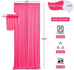 30 ft x 10 ft Wrinkle Free Fuchsia Backdrop Curtain for Parties, 6Panels Polyester Hot Pink Photo Backdrop, alternate view 2