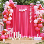 30 ft x 10 ft Wrinkle Free Fuchsia Backdrop Curtain for Parties, 6Panels Polyester Hot Pink Photo Backdrop, alternate view 5