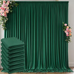 30 ft x 10 ft Wrinkle Free Hunter Green Backdrop Curtain for Parties, Polyester Dark Green Photo Backdrop Drapes