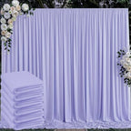 30 ft x 10 ft Wrinkle Free Lavender Backdrop Curtain for Parties, Polyester Light Purple Photo Backdrop Drapes 6