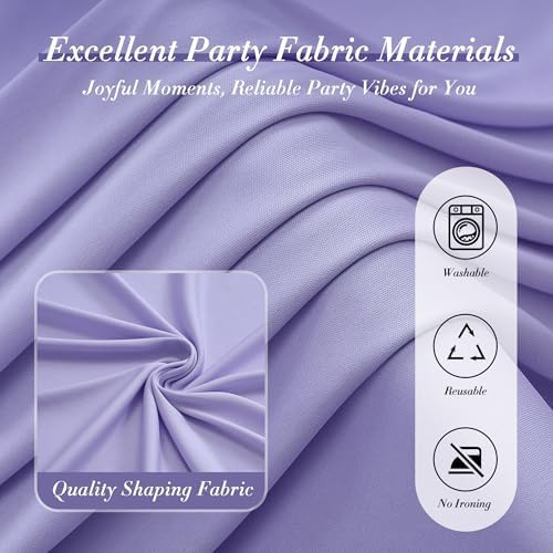 30 ft x 10 ft Wrinkle Free Lavender Backdrop Curtain for Parties, Polyester Light Purple Photo Backdrop Drapes 6, alternate