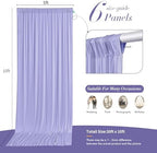 30 ft x 10 ft Wrinkle Free Lavender Backdrop Curtain for Parties, Polyester Light Purple Photo Backdrop Drapes 6, alternate