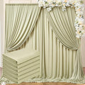 30 ft x 10 ft Wrinkle Free Light Green Backdrop Curtain for Parties, Thick Green Polyester Photo Backdrop Drapes