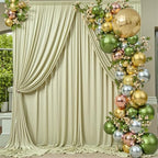 30 ft x 10 ft Wrinkle Free Light Green Backdrop Curtain for Parties, Thick Green Polyester Photo Backdrop Drapes, alternate