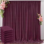 30 ft x 10 ft Wrinkle Free Maroon Backdrop Curtain for Parties, Polyester Burgundy Photo Backdrop Drapes 6