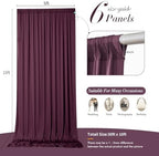 30 ft x 10 ft Wrinkle Free Maroon Backdrop Curtain for Parties, Polyester Burgundy Photo Backdrop Drapes 6, alternate view 5