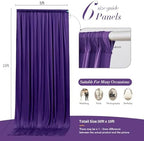 30 ft x 10 ft Wrinkle Free Purple Backdrop Curtain for Parties, 5ft x 10ft 6 Panels Polyester Purple Photo, alternate view 2