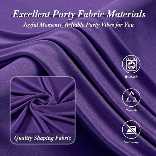 30 ft x 10 ft Wrinkle Free Purple Backdrop Curtain for Parties, 5ft x 10ft 6 Panels Polyester Purple Photo, alternate view 5