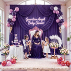 30 ft x 10 ft Wrinkle Free Purple Backdrop Curtain for Parties, 5ft x 10ft 6 Panels Polyester Purple Photo, alternate view 6