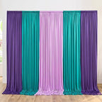 30 ft x 10 ft Wrinkle Free Turquoise Backdrop Curtains for Parties, Thick Polyester Teal Photo Backdrop Drape, alternate view