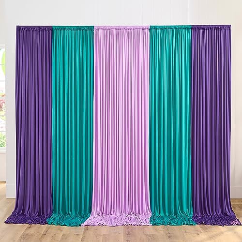 30 ft x 10 ft Wrinkle Free Turquoise Backdrop Curtains for Parties, Thick Polyester Teal Photo Backdrop Drape, alternate view
