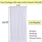 30 ft x 10 ft Wrinkle Free White Backdrop Curtain for Parties, Polyester Photo Backdrop Drapes 6 Panels 5x10ft, alternate
