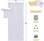 30 ft x 8 ft White Backdrop Curtain Drapes for Wedding Parties, 6 Panels 5 ft x 8 ft Wrinkle Free Polyester, alternate view 2