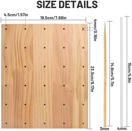 30 Holes Wooden Skewer Display Holder, Rectangle Fruit Kabobs Skewers Stand, Catering Appetizer Fruit Pick Stand, alternate