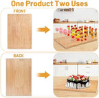 30 Holes Wooden Skewer Display Holder, Rectangle Fruit Kabobs Skewers Stand, Catering Appetizer Fruit Pick Stand, alternate