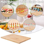 30 Holes Wooden Skewer Display Holder, Rectangle Fruit Kabobs Skewers Stand, Catering Appetizer Fruit Pick Stand, alternate