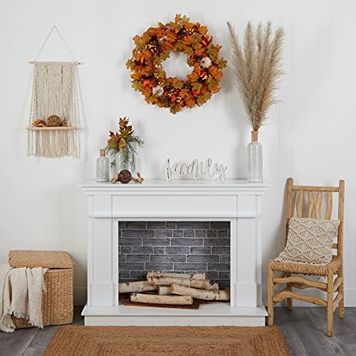 30 in Autumn Pumpk in and Maple Leaf Artificial Fall Wreath, alternate view 5