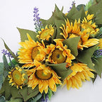 30 Inch Floral Swag, Artificial Flowers Sunflower Eucalyptus Wreath, Fake Flower Wreath Sunflower Swag Garland, alternate