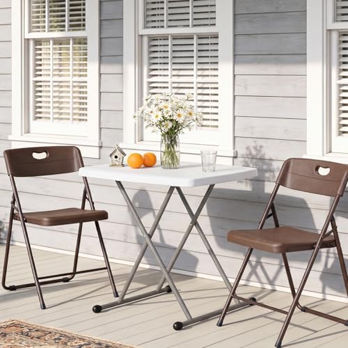 30 Inch Folding Table, 5-Level Height Adjustable TV Tray for Small Spaces, HDPE Tabletop Small Folding Table, alternate view