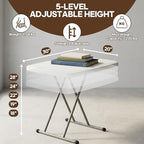 30 Inch Folding Table, 5-Level Height Adjustable TV Tray for Small Spaces, HDPE Tabletop Small Folding Table, alternate view