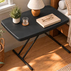 30 Inch Folding Table, Adjustable Height Portable Folding Table, Foldable TV Tray Table, Small Laptop Desk &