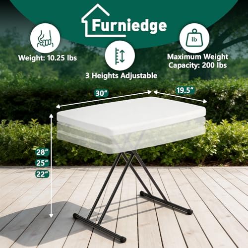 30 Inch Folding Table, Adjustable Height TV Tray for Small Spaces, Heavy Duty Foldable Utility Table for Laptop, alternate