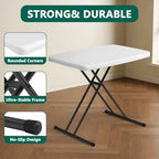 30 Inch Folding Table, Adjustable Height TV Tray for Small Spaces, Heavy Duty Foldable Utility Table for Laptop, alternate