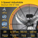 30 Inch Heavy Duty Metal Drum Fan with Handle 13000 CFM, alternate view 3