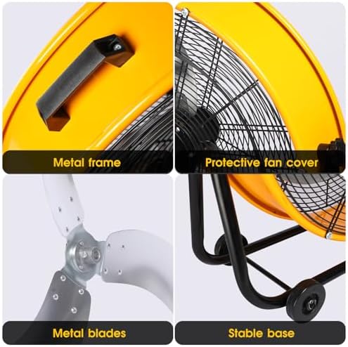 30 Inch Heavy Duty Metal Drum Fan with Handle 13000 CFM, alternate view 6