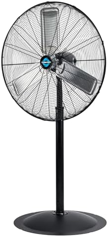 30 Inch High Velocity Stationary Non-Oscillating Metal Pedestal Fan Commercial, Industrial Use 3 Speed 8850 CFM