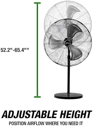 30 Inch Oscillating Pedestal Fan 7800 CFM with Adjustable Height, alternate view 3