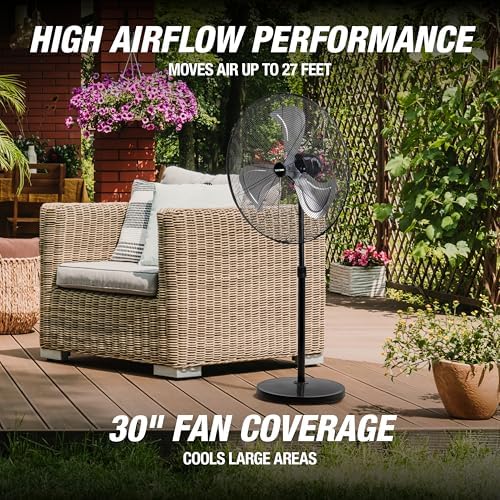 30 Inch Oscillating Pedestal Fan 7800 CFM with Adjustable Height, alternate view 5