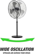 30 Inch Oscillating Pedestal Fan 7800 CFM with Adjustable Height, alternate view 7