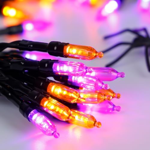 30 LED Battery Halloween String Lights Fairy Home Decorations Orange Purple, alternate view 7
