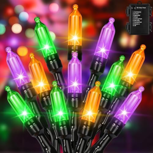 30 LED Battery Halloween String Lights House Decoration Purple Orange Green