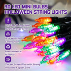 30 LED Battery Halloween String Lights House Decoration Purple Orange Green, alternate view 2