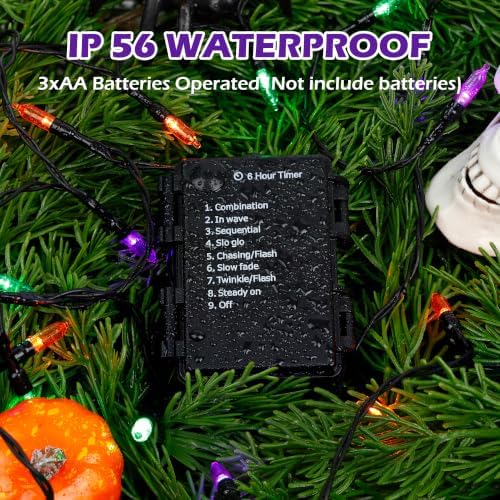 30 LED Battery Halloween String Lights House Decoration Purple Orange Green, alternate view 5