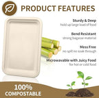 30 Pack 14 Inch Disposable Food Trays for Party, Compostable Large Paper Plates, Heavy Duty Food Serving Trays, alternate