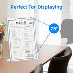 30 Pack Acrylic Sign Holder 8.5 x 11, Clear Plastic Display Stands for Tabletop, L-Shape Acrylic Stands for, alternate view 6