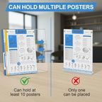 30 Pack Acrylic Sign Holder 8.5 x 11, L Shape Clear Plastic Display Stand, Slanted Back Picture Frame Menu Flyer, alternate