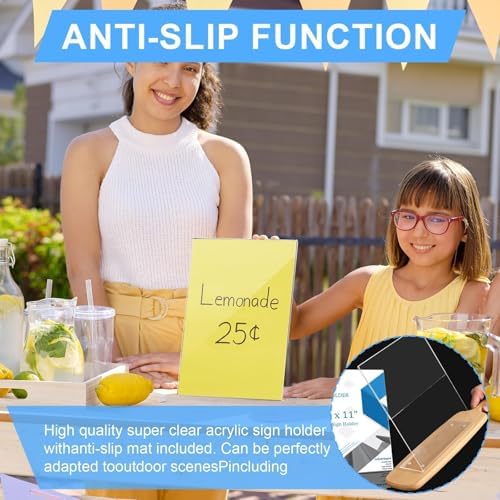 30 Pack Acrylic Sign Holder 8.5 x 11, L Shape Clear Plastic Display Stand, Slanted Back Picture Frame Menu Flyer, alternate