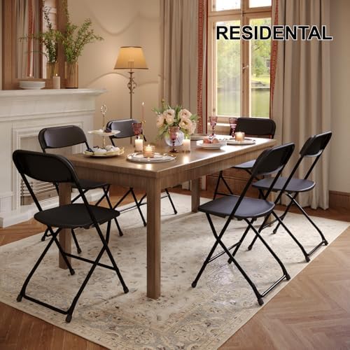 30 Pack Black Folding Chairs, Portable Party Chairs, Plastic Folding Chair, Stackable Commercial Seats with, alternate view 2