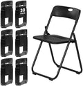30 Pack Black Plastic Folding Chairs, Lightweight Foldable Chair