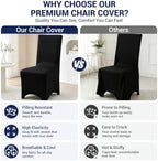 30 Pack Black Stretch Chair Covers, Spandex Dining Chair Slipcovers, Wrinkle Resistant Reusable Covers for, alternate view 6