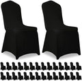30 Pack Black Stretch Polyester Spandex Chair Covers Universal Washable Removable Chair Slipcovers Protector for
