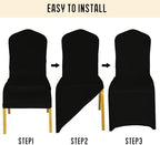 30 Pack Black Stretch Polyester Spandex Chair Covers Universal Washable Removable Chair Slipcovers Protector for, alternate